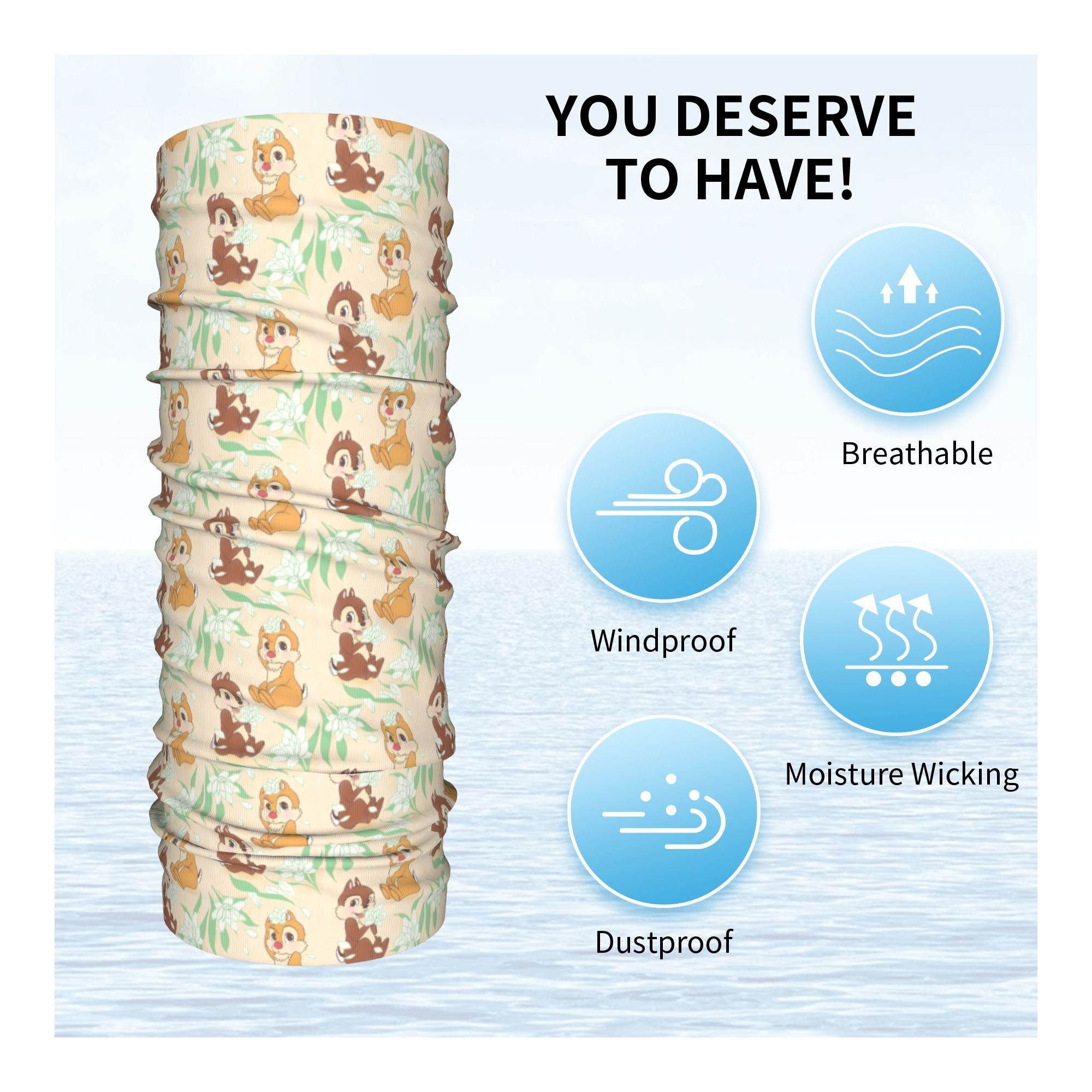 ผ้าพันคอแบบมีฮู้ดลายการ์ตูน C- - Neck Gaiter Fleece บทวิจารณ์และราคา