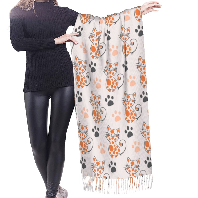ผ้าพันคอแคชเมียร์ลายการ์ตูนสัต - Cashmere Pashmina Wrap บทวิจารณ์และราคา